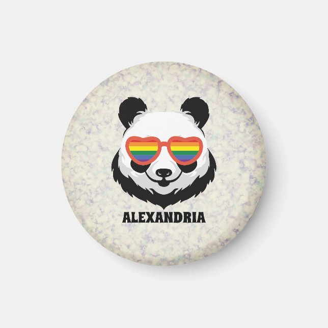 Imán Cute Panda Bear | Arcoiris | LGBTQ (Frente)