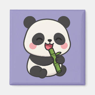 Imán Cute Panda Comer Bamboo - Cocina divertida Magnet