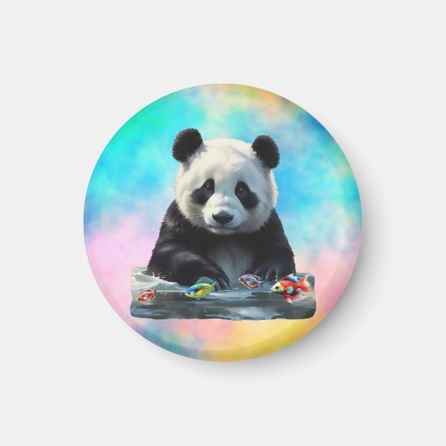 Imán Cute Panda con sus juguetes (Frente)