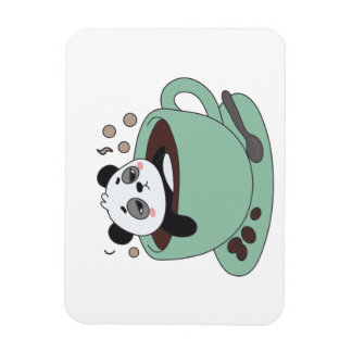 Imán Cute Panda In Coffee Cup Coffee Lover Gift