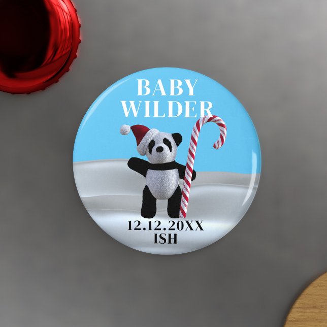 Imán Cute Panda Pregnancy Invitación Magnet (A cute panda magnet waiting for you to add your due date. )