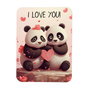 Imán Cute Panda Te Amo San Valentín