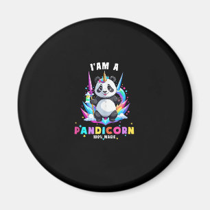 Imán Cute Panda Unicorn Soy una chica mágica Pandicorn