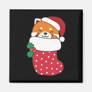 Imán Cute Pandas Rojos En Las Bolsas De Navidades Para