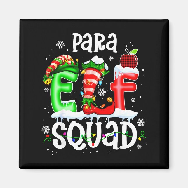 Imán Cute Para Elf Squad Funny Christmas Elf Kids Teach (Frente)