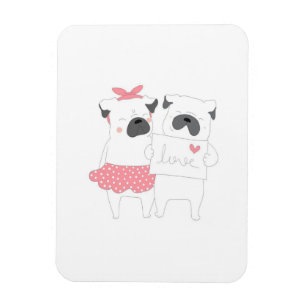 Imán Cute Pareja Bulldog francés Amor Perro Lover