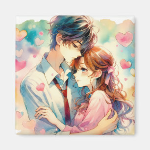 Imán Cute pareja de anime enamorada