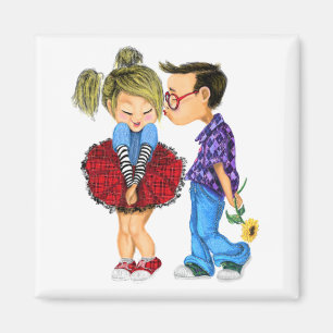 Imán Cute Pareja Romántica - Amor - Beso El día de San
