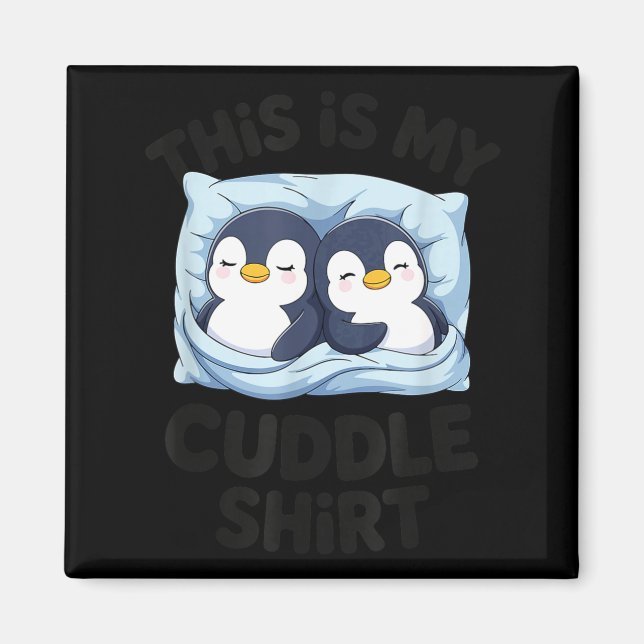Imán Cute Penguin Cuddle Cozy Sleep Matching Couple  (Frente)