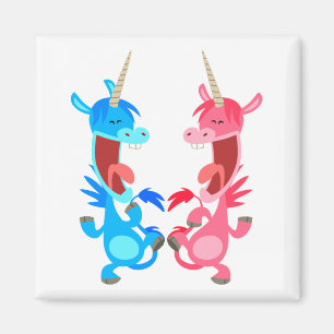 Imán Cute Personalizado Bailando Unicornios Magnet