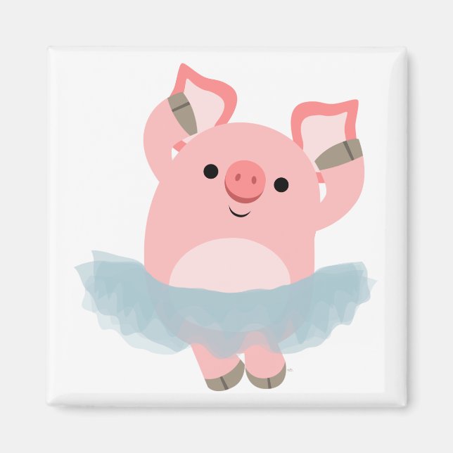 Imán Cute Personalizado Ballerina Pig Magnet (Frente)