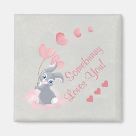 Imán Cute Personalizado Bunny Valentine Magnet