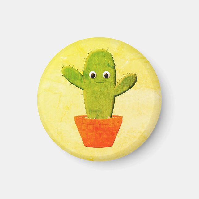 Imán Cute Personalizado Cactus Pintura (Frente)