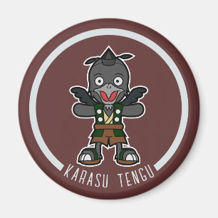 Imán Cute Personalizado Crow Tengu   Yokai japonés