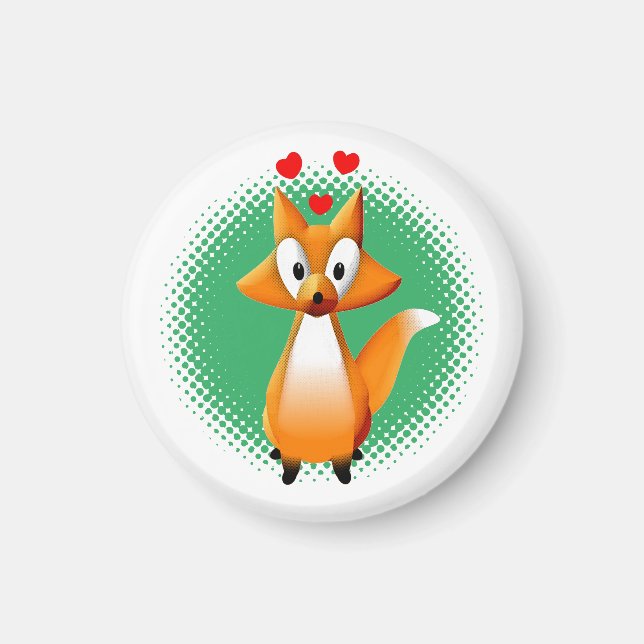 Imán Cute Personalizado Fox Animal (Frente)