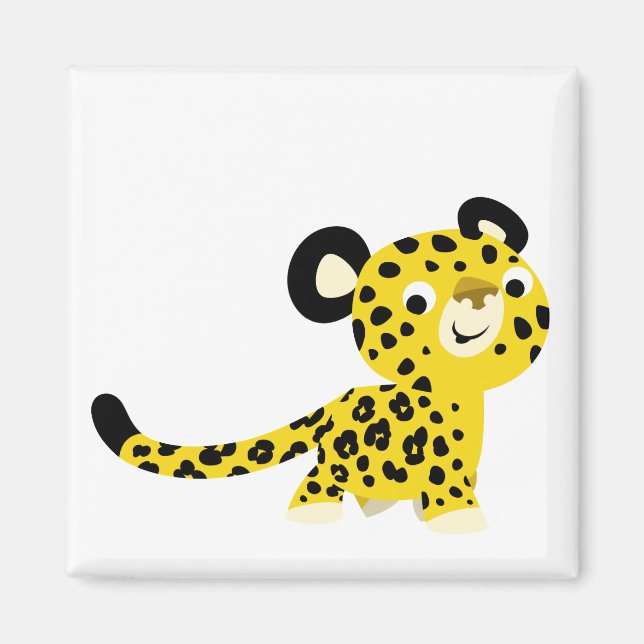 Imán Cute Personalizado Friendly Leopard Magnet (Frente)