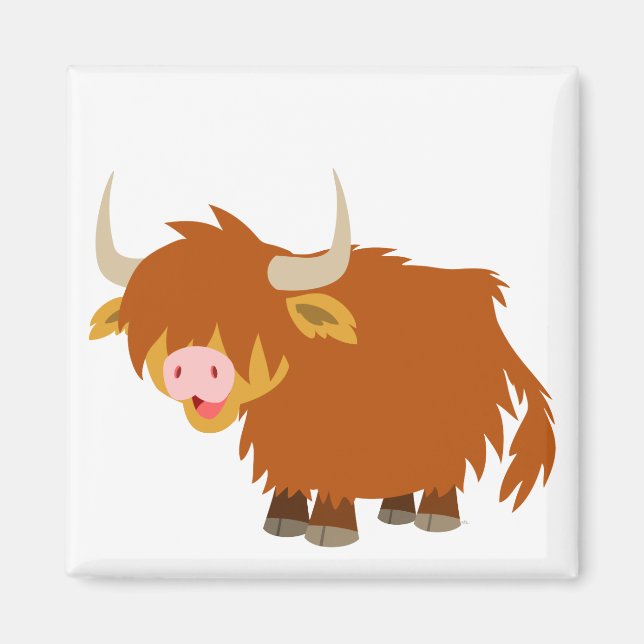 Imán Cute Personalizado Highland Cow Magnet (Frente)