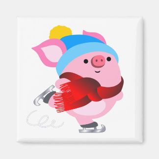 Imán Cute Personalizado Ice Skyline Pig Magnet