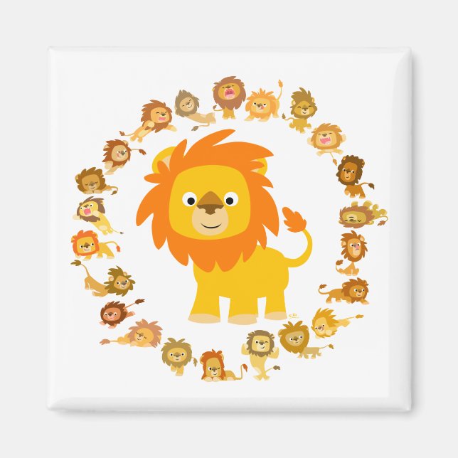 Imán Cute Personalizado Lion Mandala Magnet (Frente)