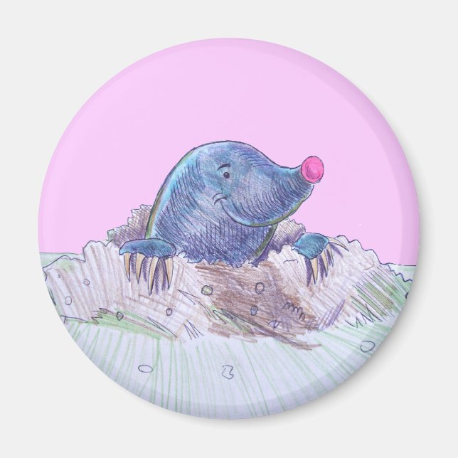Imán Cute Personalizado Mole y Molehill (Frente)