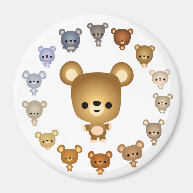 Imán Cute Personalizado Oso Babies Magnet (Frente)