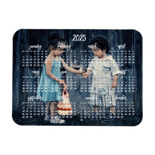 Imán Cute Photo 2025 Magnetic Calendar 3x4 Magnet