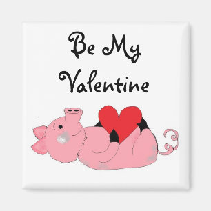 Imán Cute Piggy Valentine