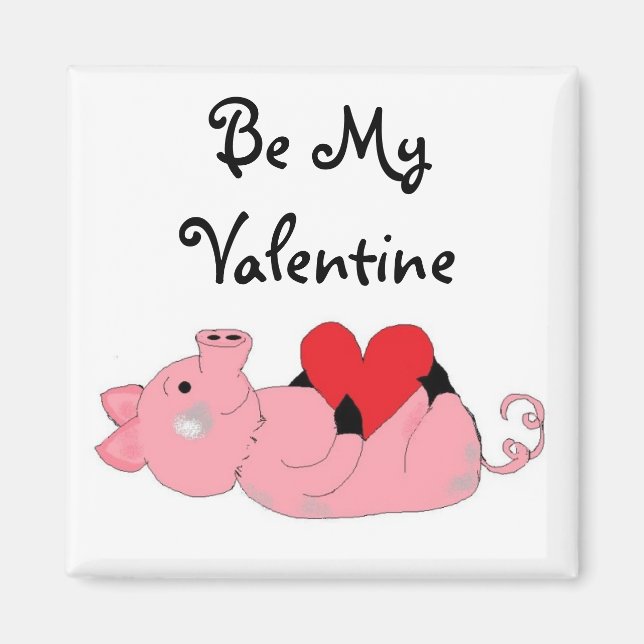 Imán Cute Piggy Valentine (Frente)