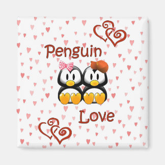 Imán Cute pingüino amor Hearts Magnet 2