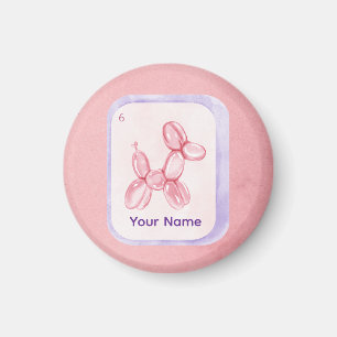 Imán Cute Pink Balloon Dog Minimalist aesthetic