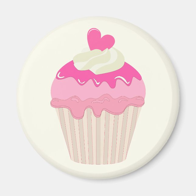 Imán Cute Pink Cupcake Magnet (Frente)