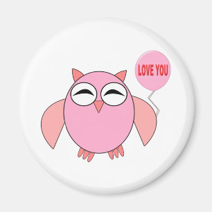 Imán Cute Pink Love You Owl Magnet