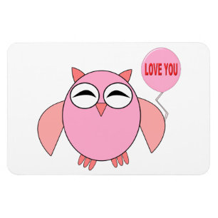 Imán Cute Pink Love You Owl Magnet