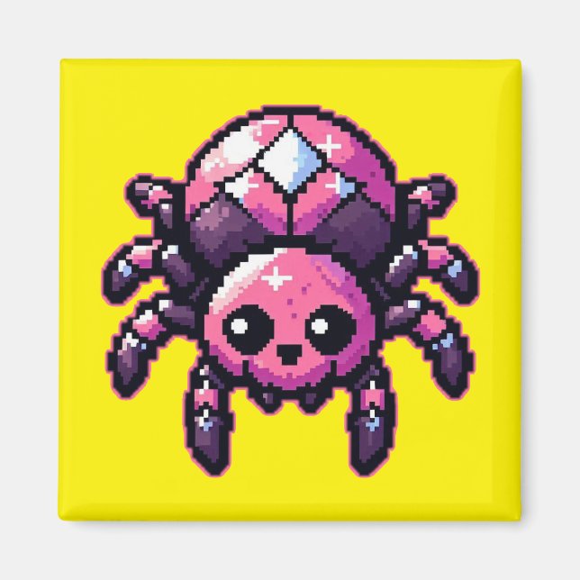 Imán Cute Pixel Spider (Frente)