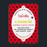 Imán Cute Polka dot Ladybug Daisy Kids Birthday Partry<br><div class="desc">Cute Polka dot Ladybug Daisy Flor Floral Niños  Fiesta de cumpleaños Personalizar nombre</div>