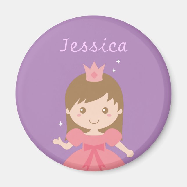 Imán Cute Princesa, Rosa para Niñas Pequeñas (Frente)