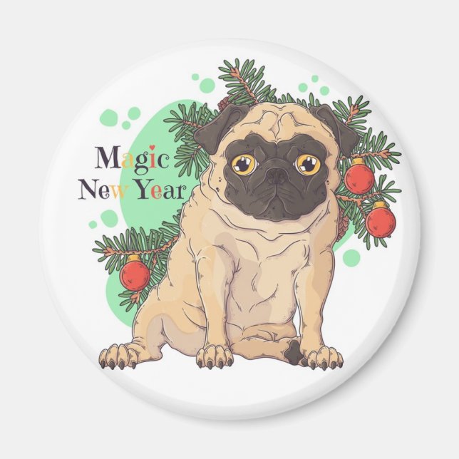 Imán Cute Pug (Frente)