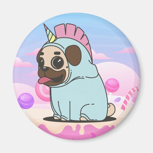 Imán Cute Pug Magnet (Frente)