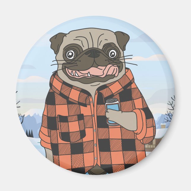 Imán Cute Pug Magnet (Frente)