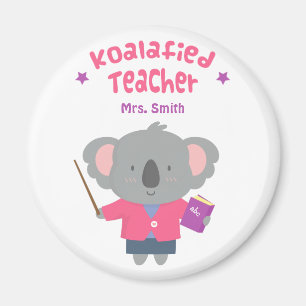 Imán Cute Pun Humor Koala Bear Teacher Magnet