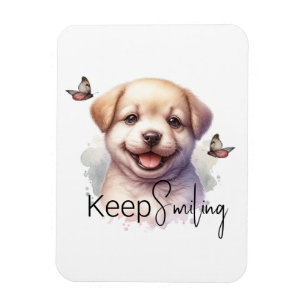 Imán Cute Puppy Sigue Sonriendo Personalizado
