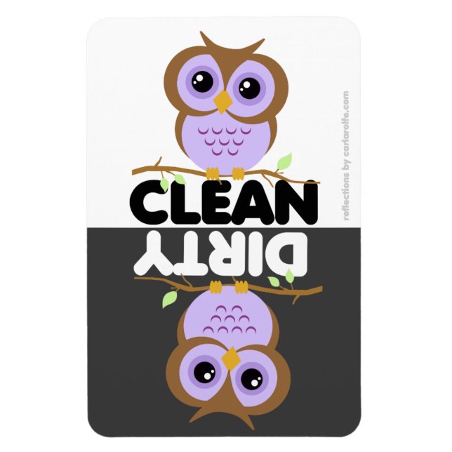 Imán Cute Purple Owl Dishlava Magnet (Vertical)