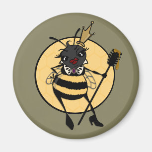 IMÁN CUTE QUEEN BEE ROUND MAGNET