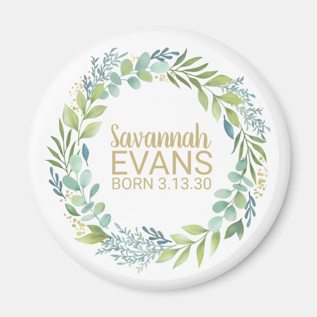 Imán Cute recién nacido Nacimiento Estadísticas Magnet (Frente)