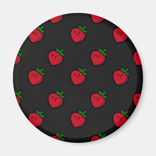 Imán Cute Red Strawberry Pattern for Vegetarians (Frente)