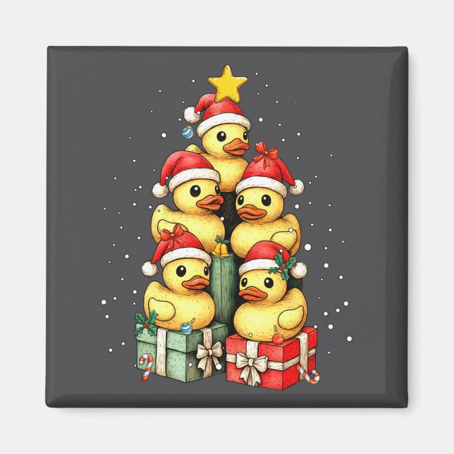 Imán Cute Rubber Ducks Le Duckie Christmas Tree Xmas Ha (Frente)