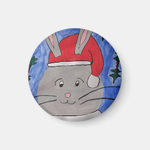 Imán Cute Santa Bunny