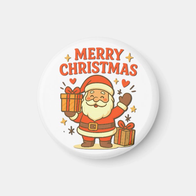 Imán  Cute Santa Claus Christmas Art –  Merry Christmas (Frente)