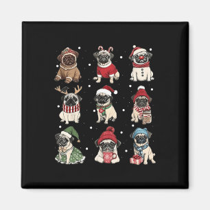 Imán Cute Santa Pug Funny Xmas Ilumina Perros Lover Hom