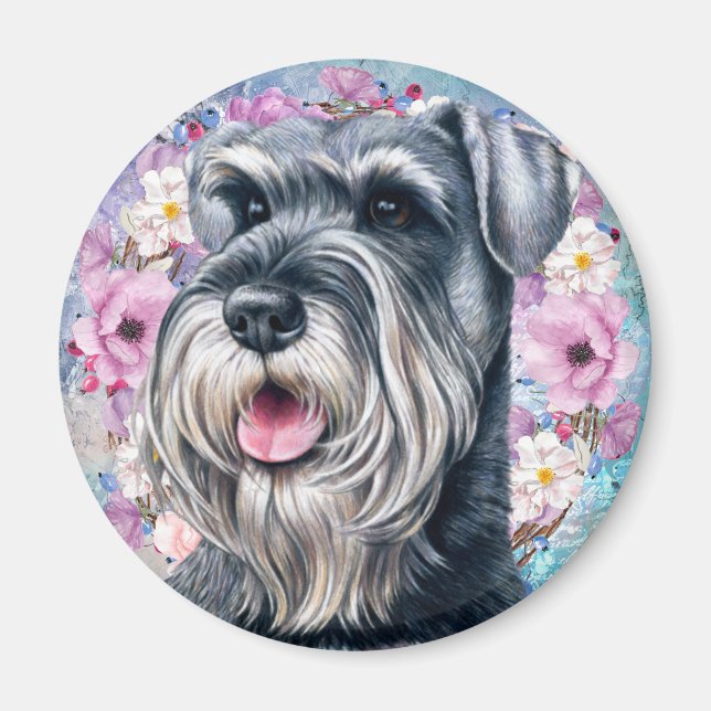 Imán Cute Schnauzer (Frente)